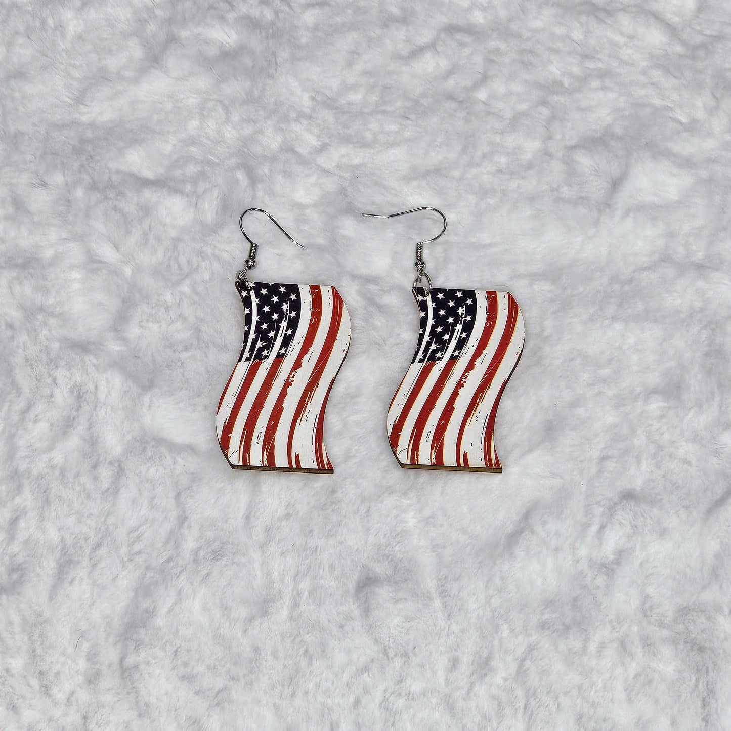 Lightweight American Flag Drop Earrings