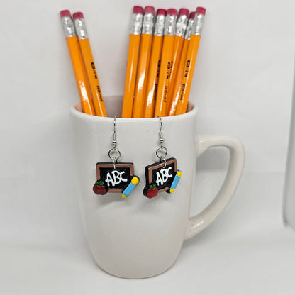 Teacher Chalkboard ABC's Drop Earrings | Back to School | Dangle Earrings | Acrylic | Chalkboard