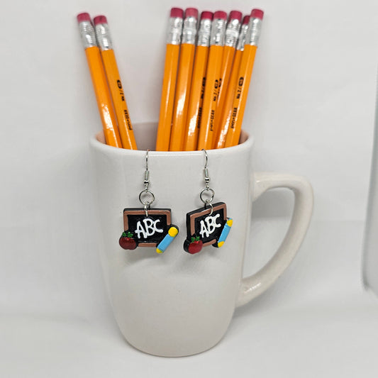 Teacher Chalkboard ABC's Drop Earrings | Back to School | Dangle Earrings | Acrylic | Chalkboard