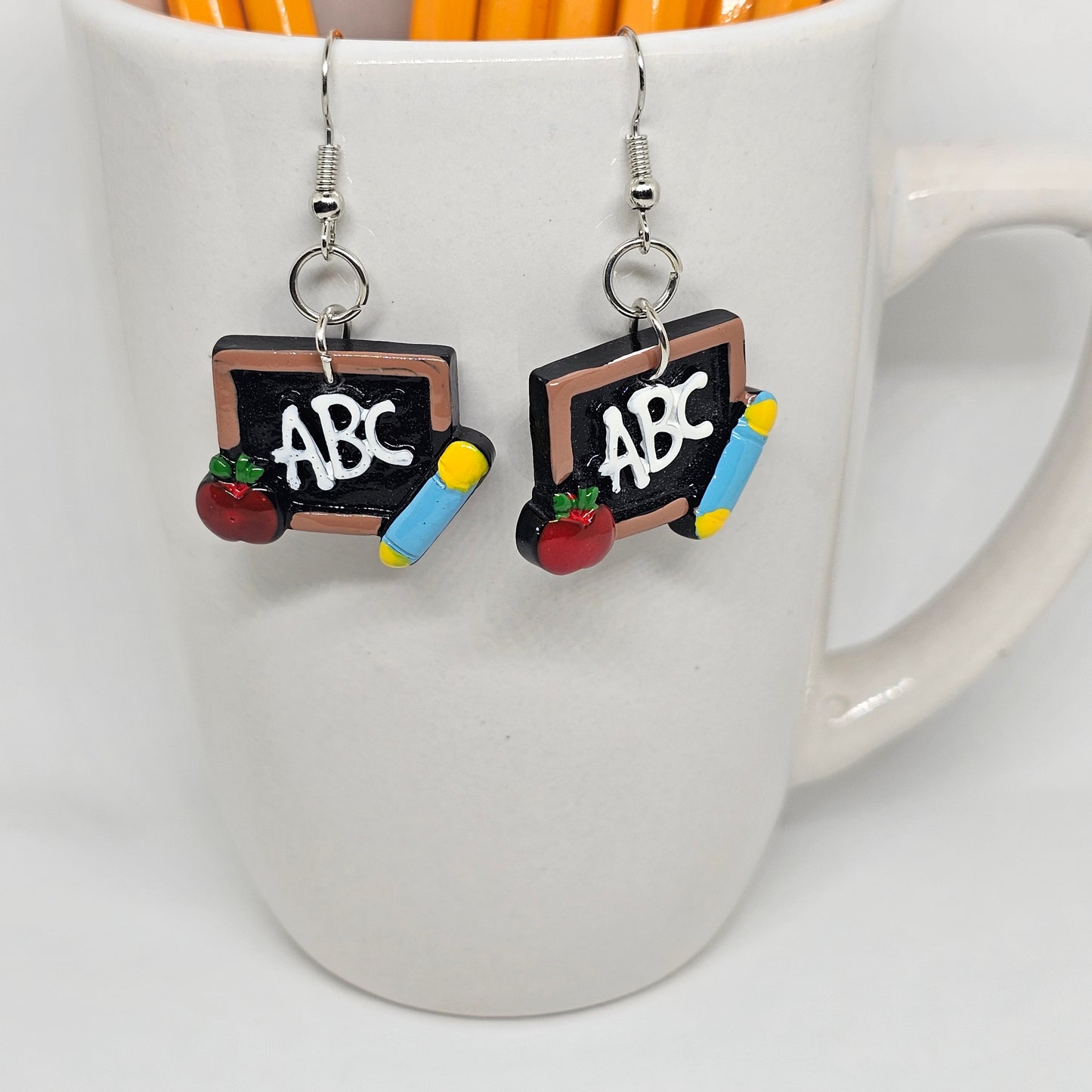 Teacher Chalkboard ABC's Drop Earrings | Back to School | Dangle Earrings | Acrylic | Chalkboard