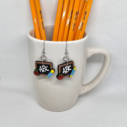 Teacher Chalkboard ABC's Drop Earrings | Back to School | Dangle Earrings | Acrylic | Chalkboard