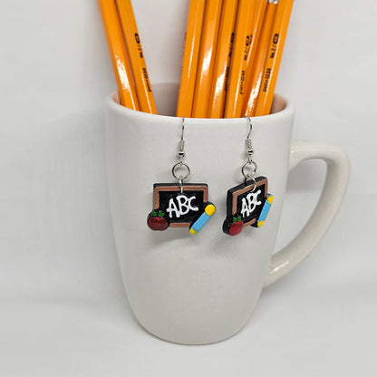 Teacher Chalkboard ABC's Drop Earrings | Back to School | Dangle Earrings | Acrylic | Chalkboard