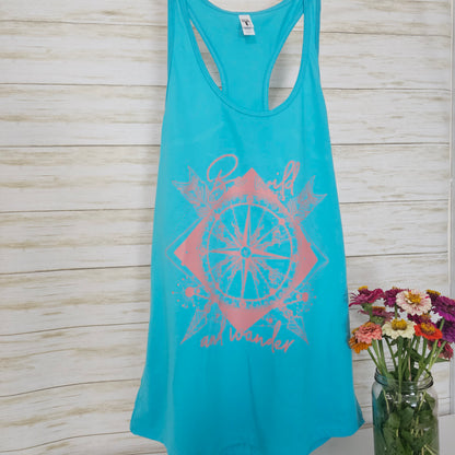 Be Wild and Wander Racerback Tank | Compass | Adventure | Screenprint| Tanktop | Women's Apparel