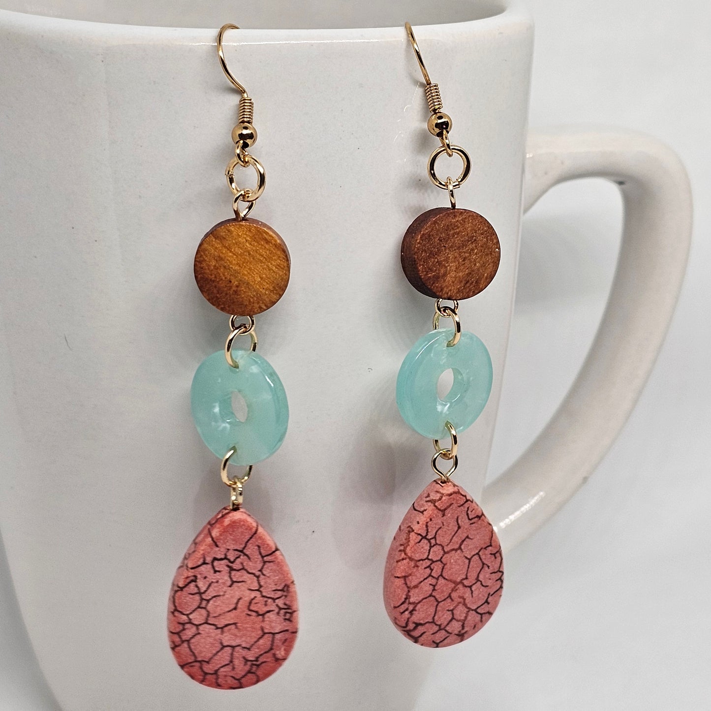 Bohemian Chic Dangle Earrings | Dangle Earrings | Acrylic | Wood