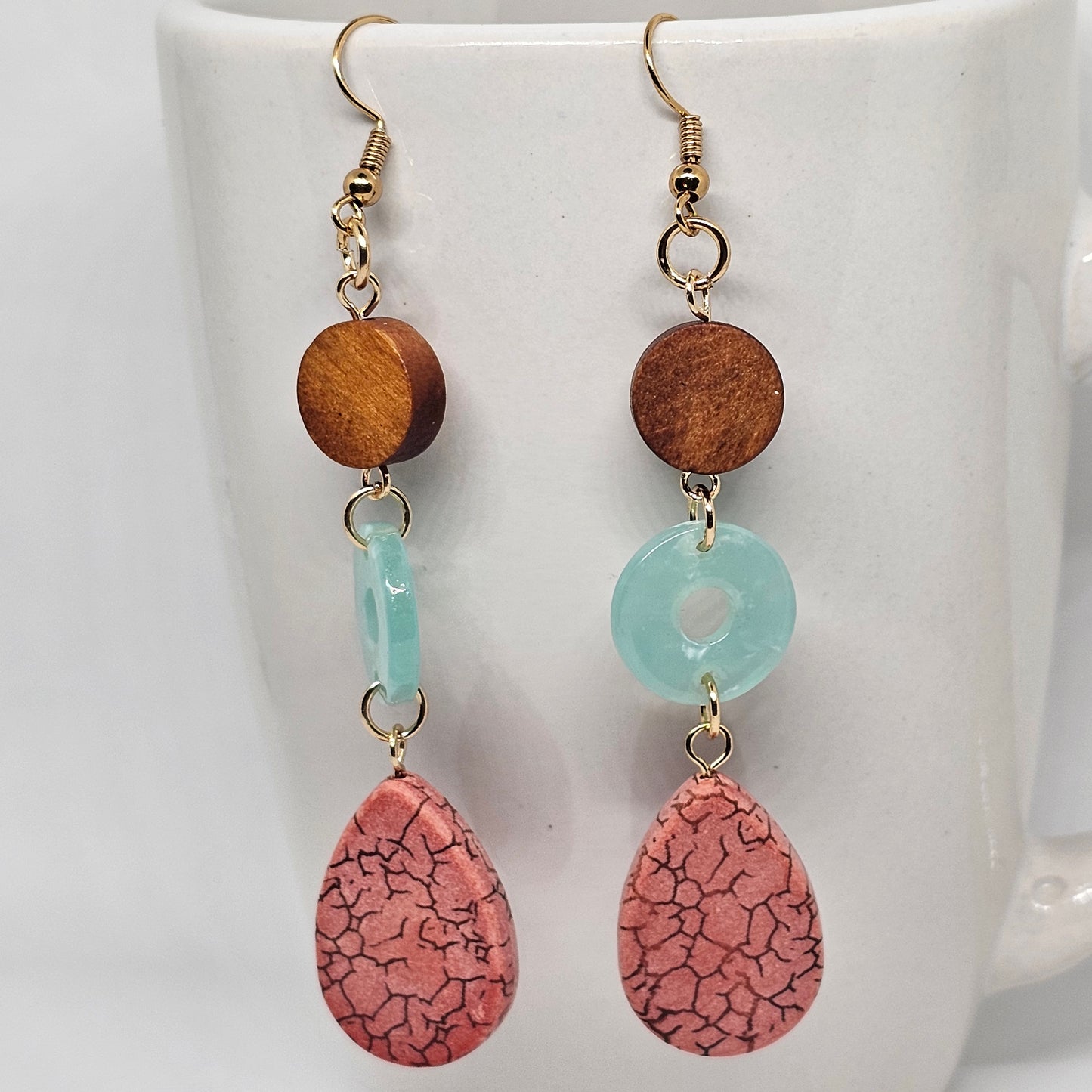 Bohemian Chic Dangle Earrings | Dangle Earrings | Acrylic | Wood