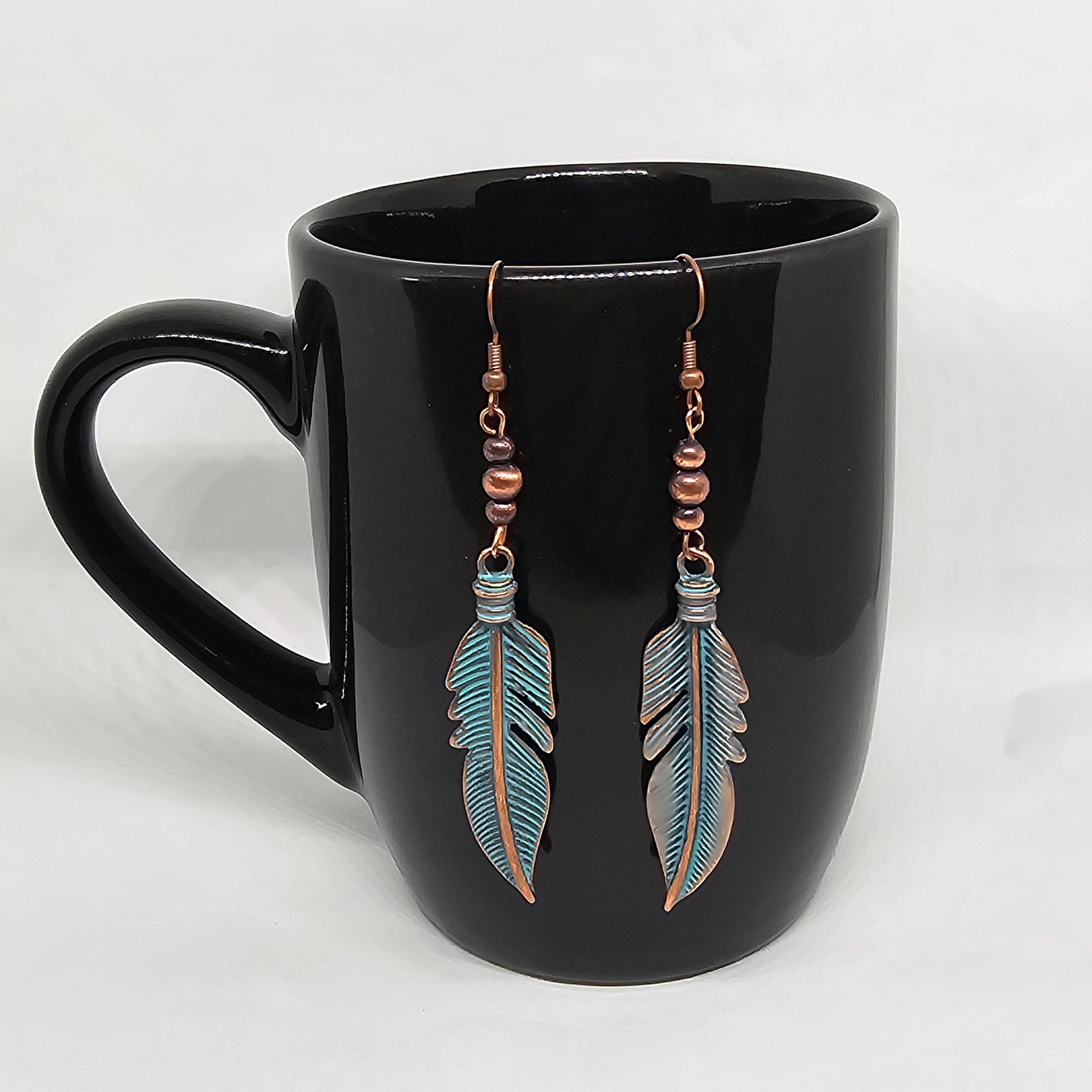 Boho Feather Dangle Earrings | Dangle Earrings | Metal