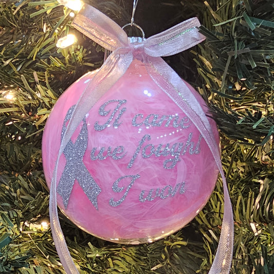 Cancer Survivor Christmas Ornament | Pink |Christmas Ornament | Christmas | Gift | Survivor | Warrior | Cancer