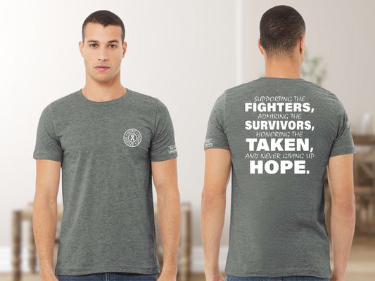 Cancer Support T-Shirt in Deep Heather