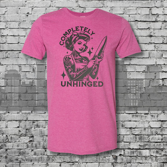 Completely Unhinged Heather Berry Graphic Tee