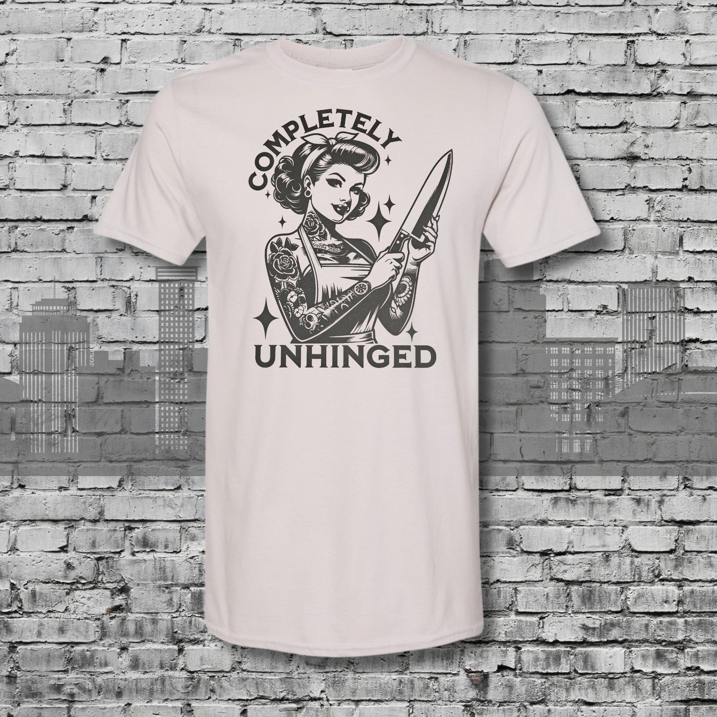 Completely Unhinged Ice Gray Graphic Tee