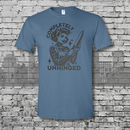 Completely Unhinged Indigo Blue Graphic Tee