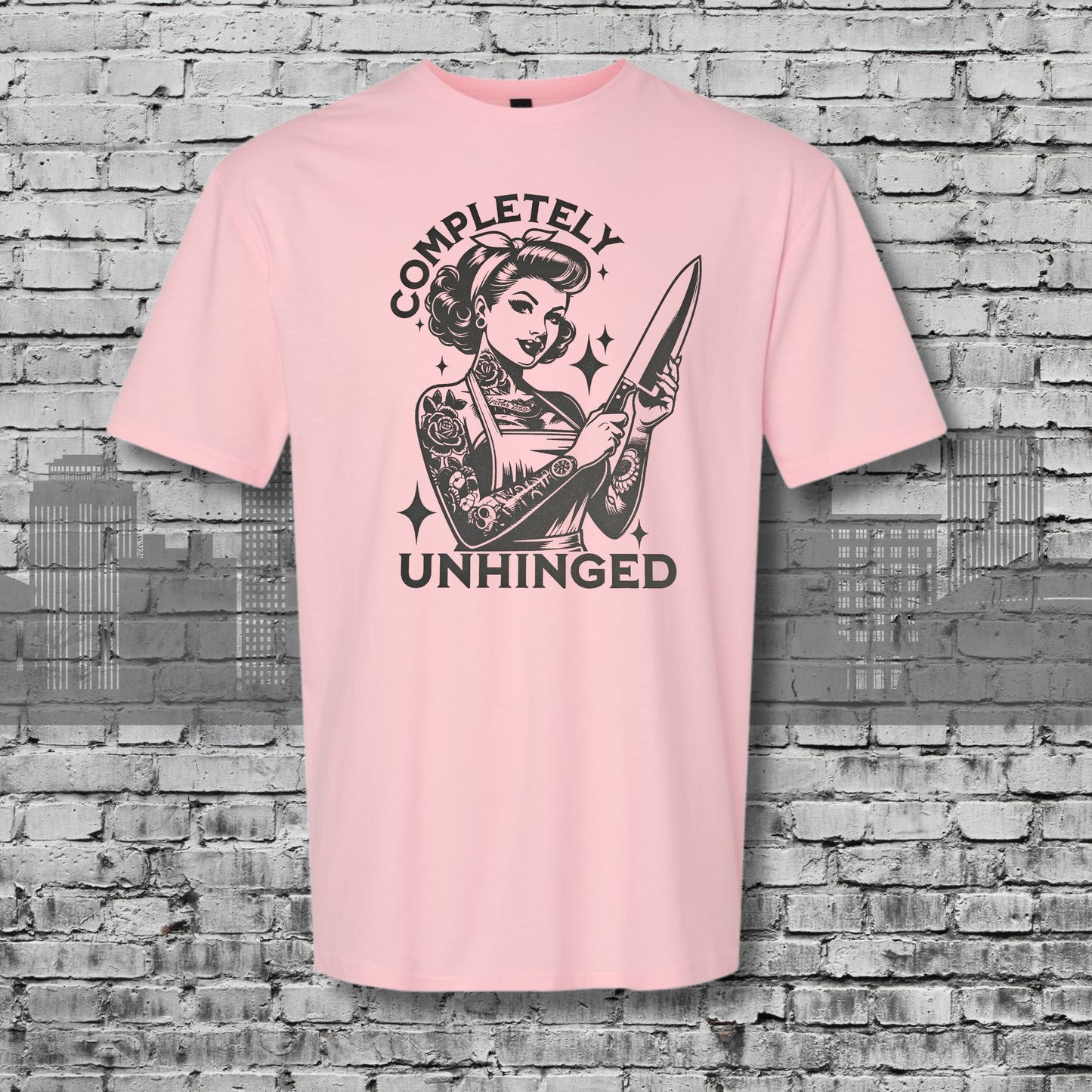 Completely Unhinged Light Pink Graphic Tee