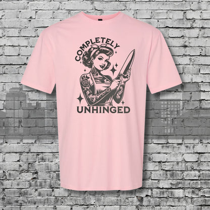 Completely Unhinged Light Pink Graphic Tee