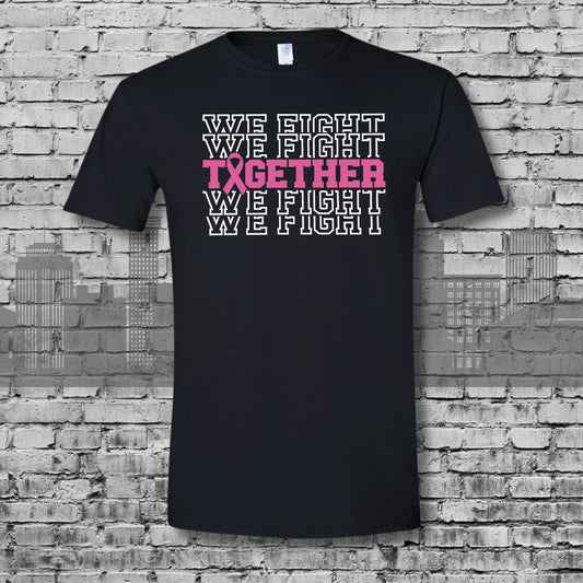 Cancer Awareness We Fight Together Black Graphic Tee