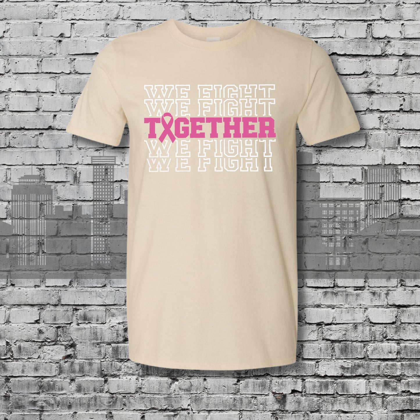 Cancer Awareness We Fight Together Natural Graphic Tee