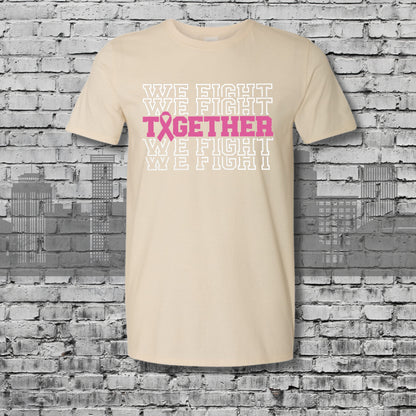 Cancer Awareness We Fight Together Natural Graphic Tee