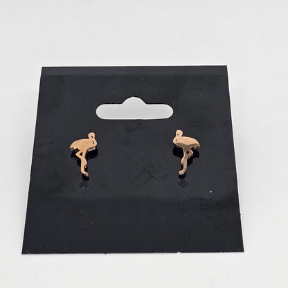 Gold Flamingo Stud Earrings | Summer | Stud Earrings | Stainless Steel