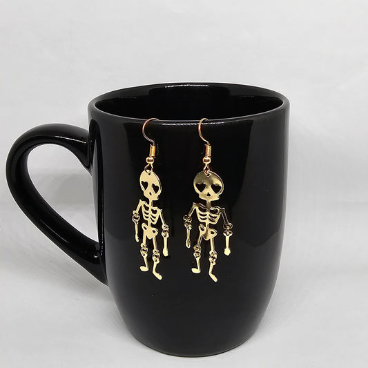 Golden Skeleton Dangle Earrings | Dangle Earrings | Metal