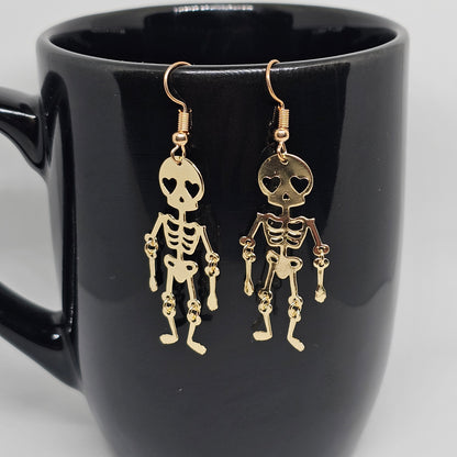 Golden Skeleton Dangle Earrings | Dangle Earrings | Metal