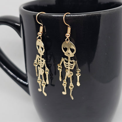 Golden Skeleton Dangle Earrings | Dangle Earrings | Metal