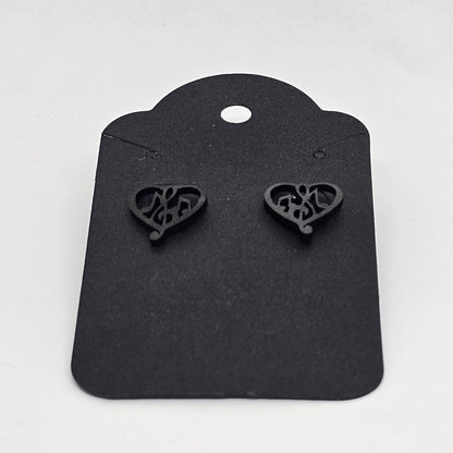 Heart Shaped Music Note Stud Earrings | Beautiful | Stud Earrings