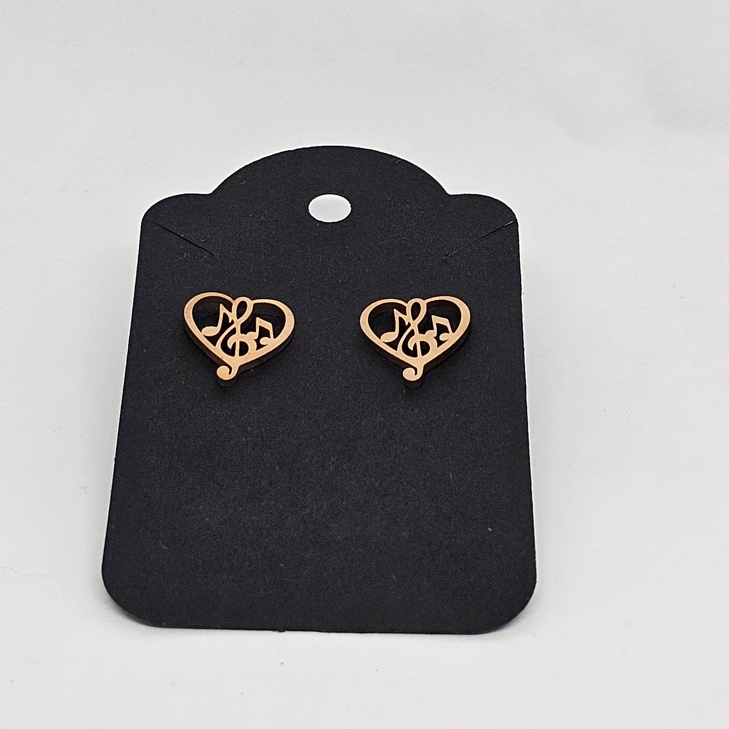 Heart Shaped Music Note Stud Earrings | Beautiful | Stud Earrings