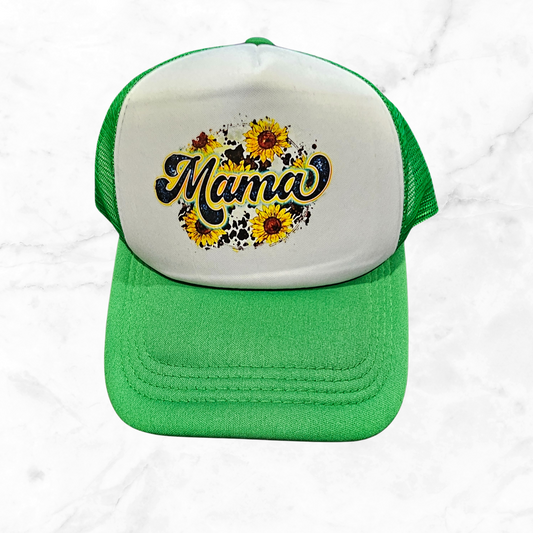 Mama Sunflower Foam Trucker Hat