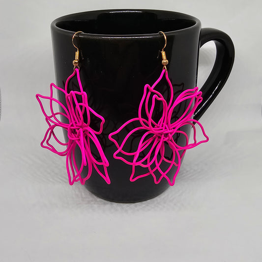 Pink Wire Flower Dangle Earring | Beautiful | Dangle Earrings | Flawed