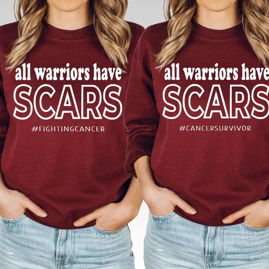 All Warriors Have Scars Cancer Crewneck Sweatshirt