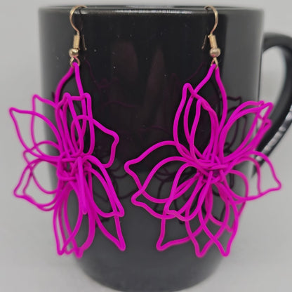 Pink Wire Flower Dangle Earring | Beautiful | Dangle Earrings | Flawed