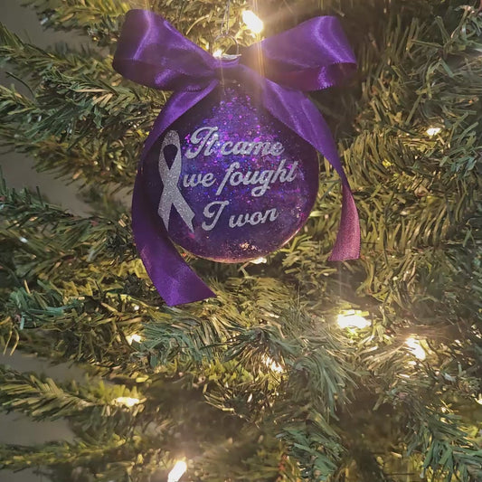 Cancer Survivor Christmas Ornament | Purple |Christmas Ornament | Christmas | Gift | Survivor | Warrior | Cancer