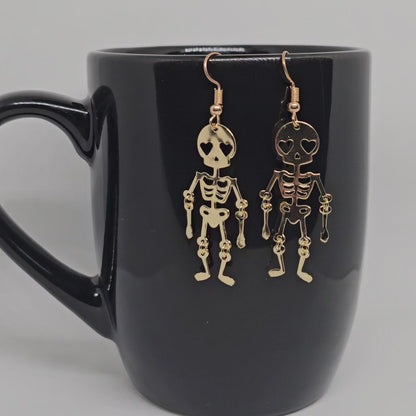 Golden Skeleton Dangle Earrings | Dangle Earrings | Metal